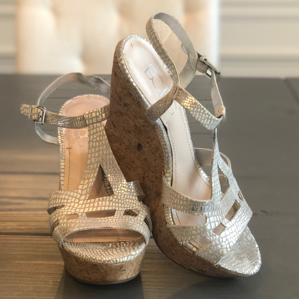 Silver BCGB Wedge Sandals